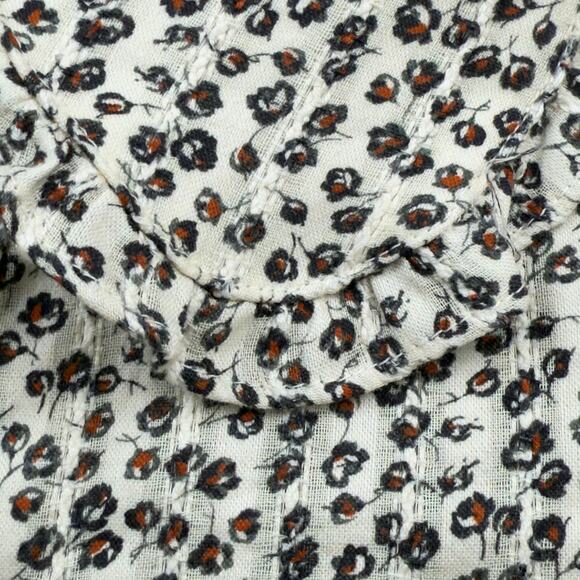 Pilcro Anthropologie Keira Floral Peter Pan Collar Blouse Top M Cottagecore - Picture 7 of 9